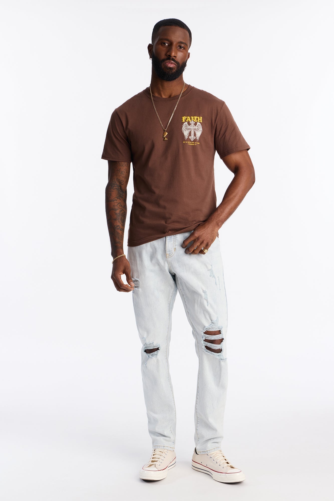 Daily Faith Short Sleeve Tee - Brown Fashion Nova