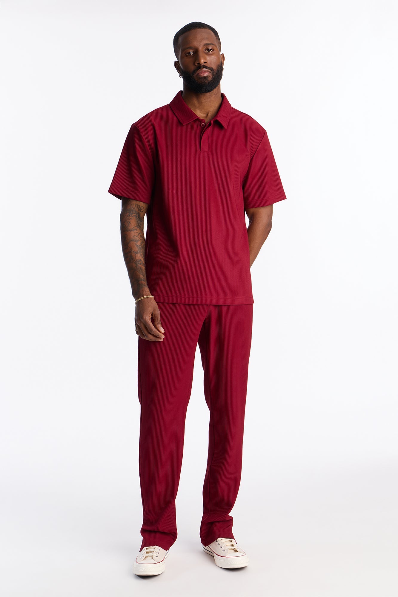 Show Up Slim Slit Pants - Burgundy Fashion Nova