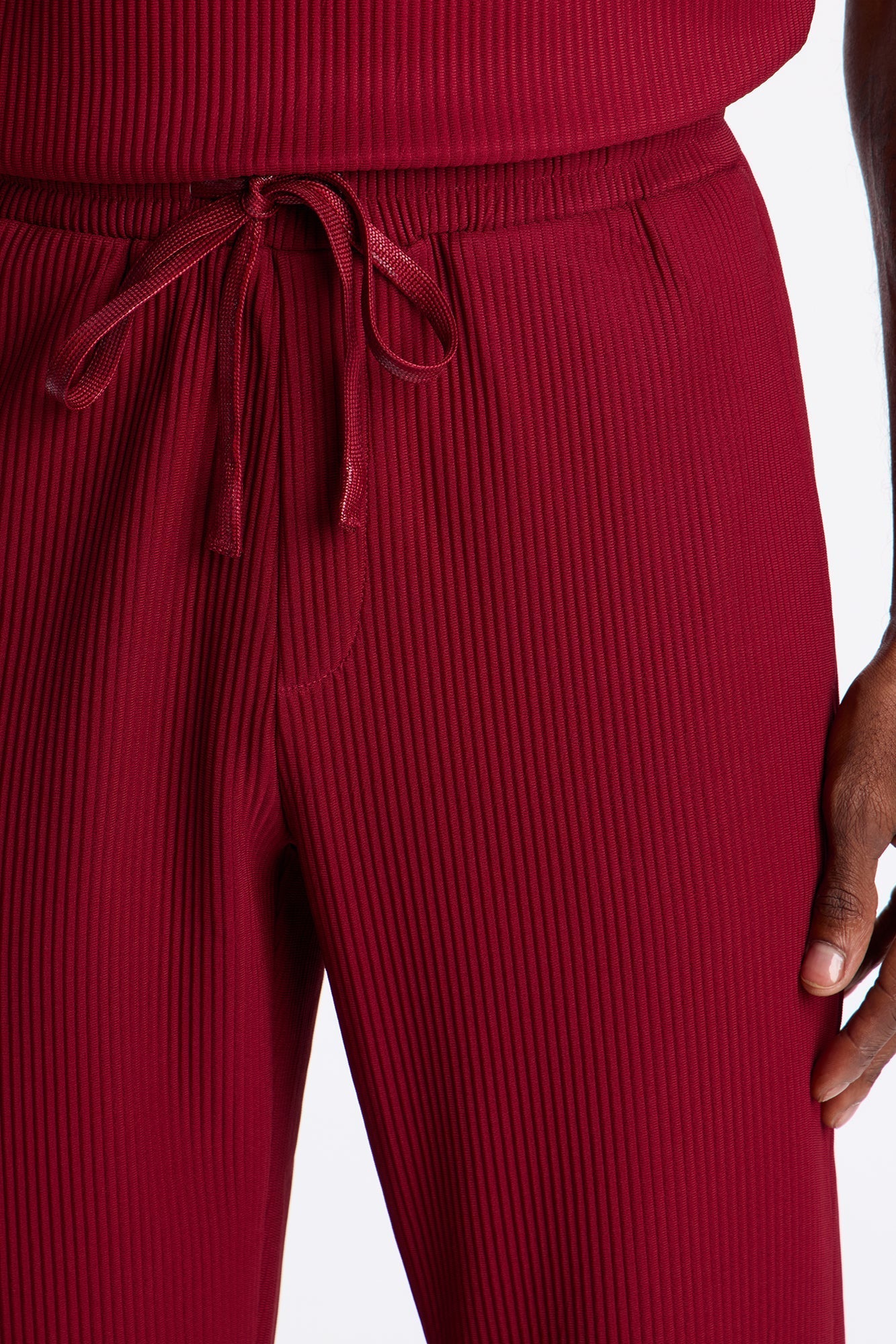 Show Up Slim Slit Pants - Burgundy Fashion Nova