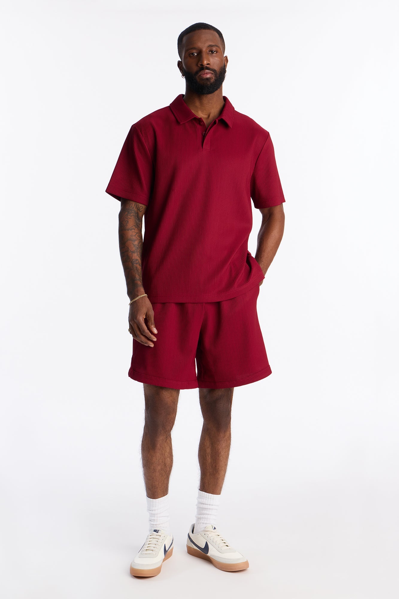 Show Up Basketball Short - Burgundy Fashion Nova