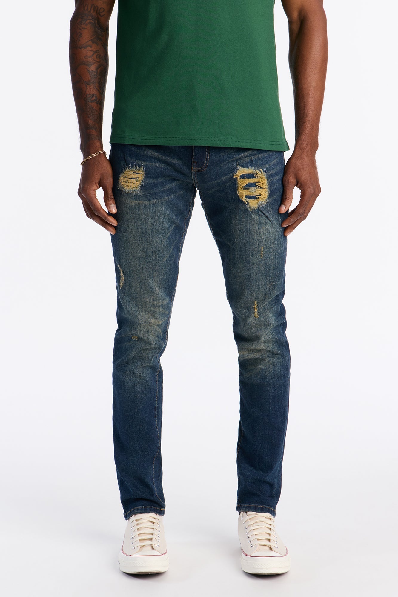 Skinny Distressed Feelin It Jeans - Dark Wash Fashion Nova