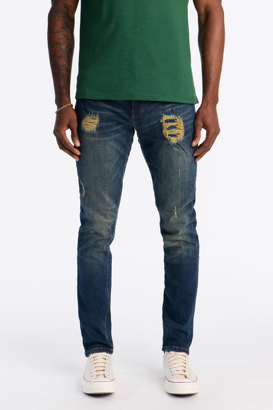 Skinny Distressed Feelin It Jeans - Dark Wash Fashion Nova
