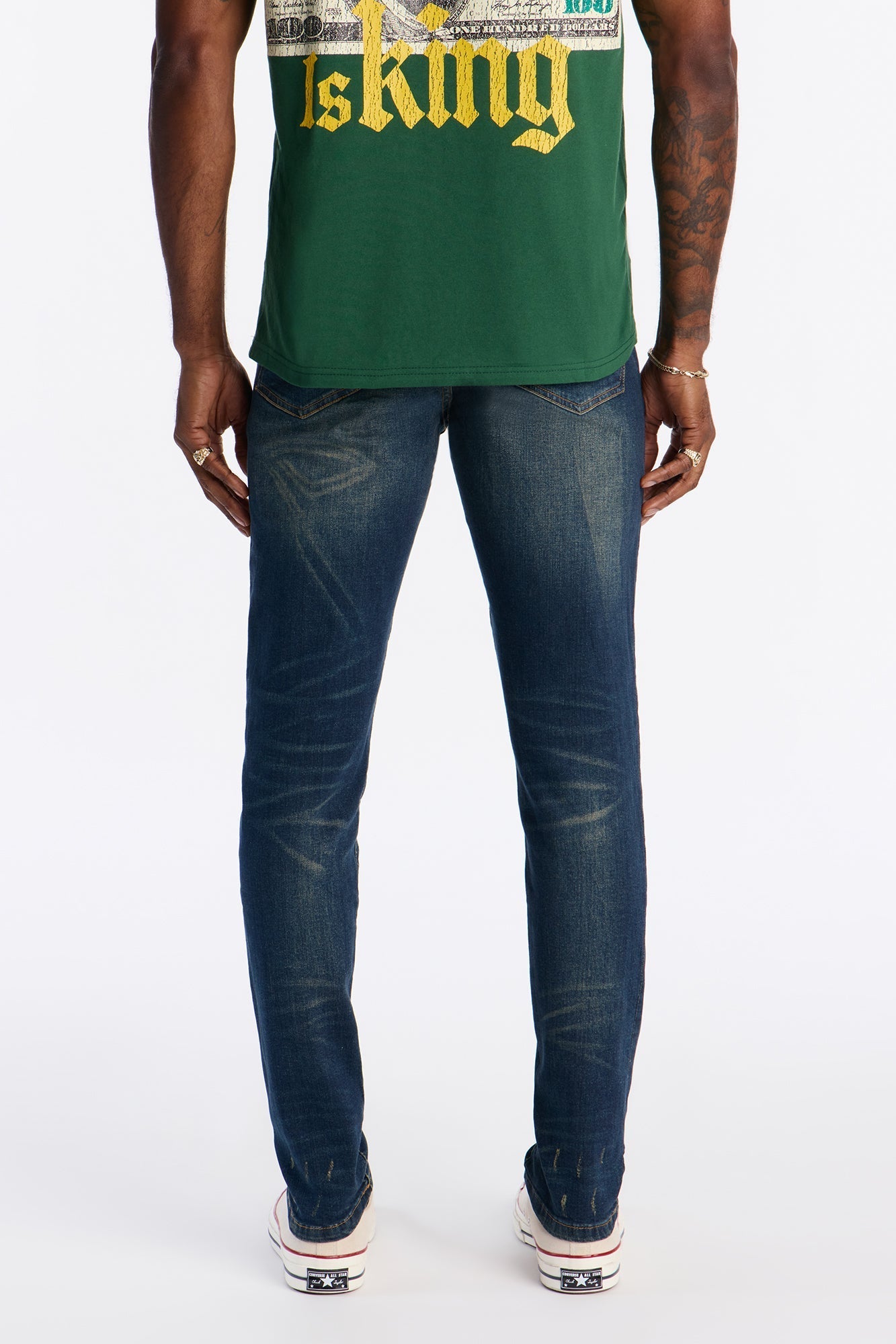 Skinny Distressed Feelin It Jeans - Dark Wash Fashion Nova