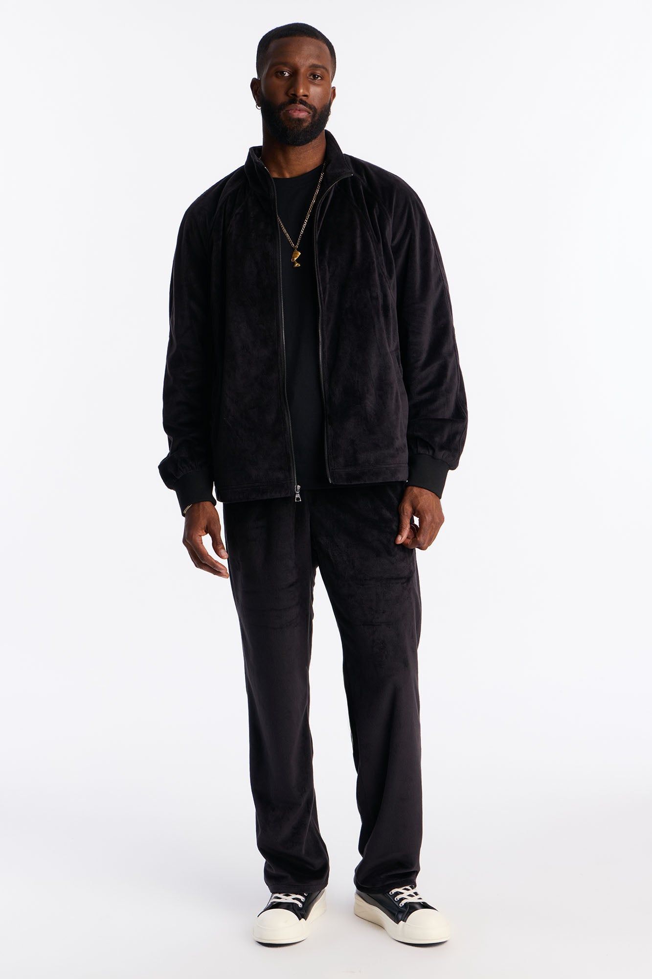 Velour Set It Up Track Jacket - Black Fashion Nova