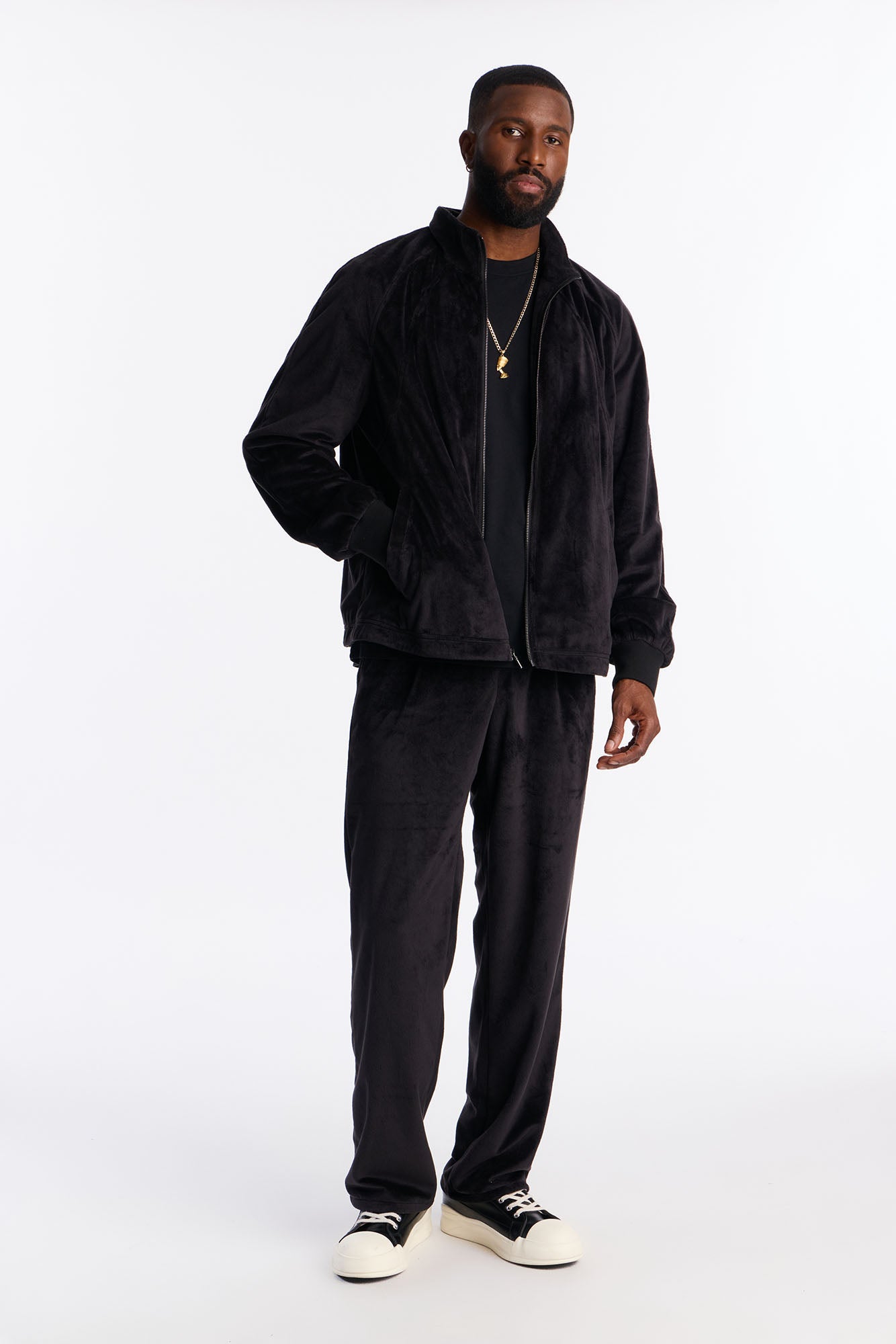 Straight Velour Pant - Black Fashion Nova