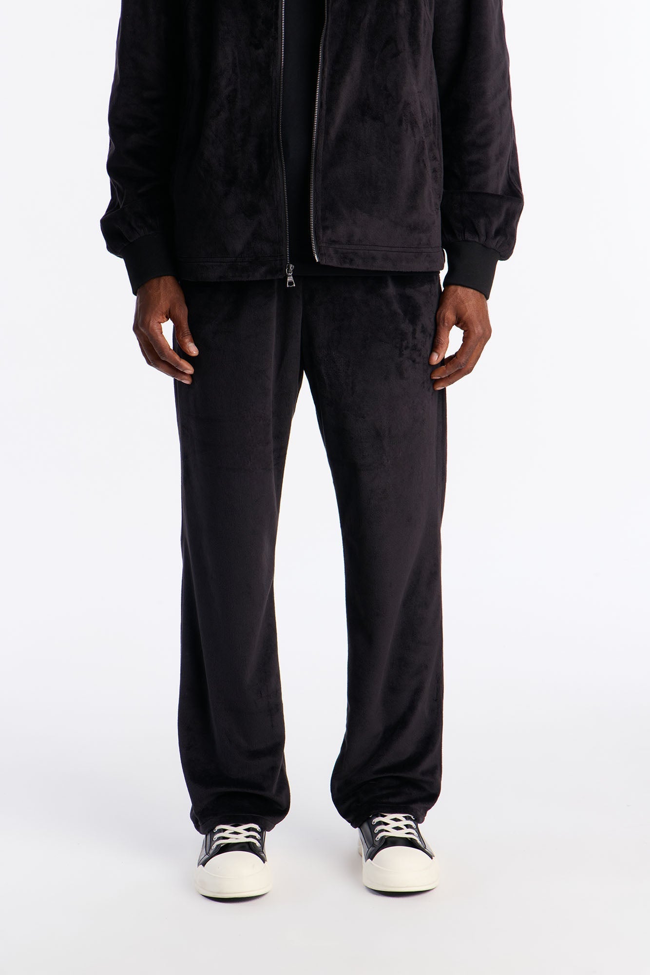 Straight Velour Pant - Black Fashion Nova