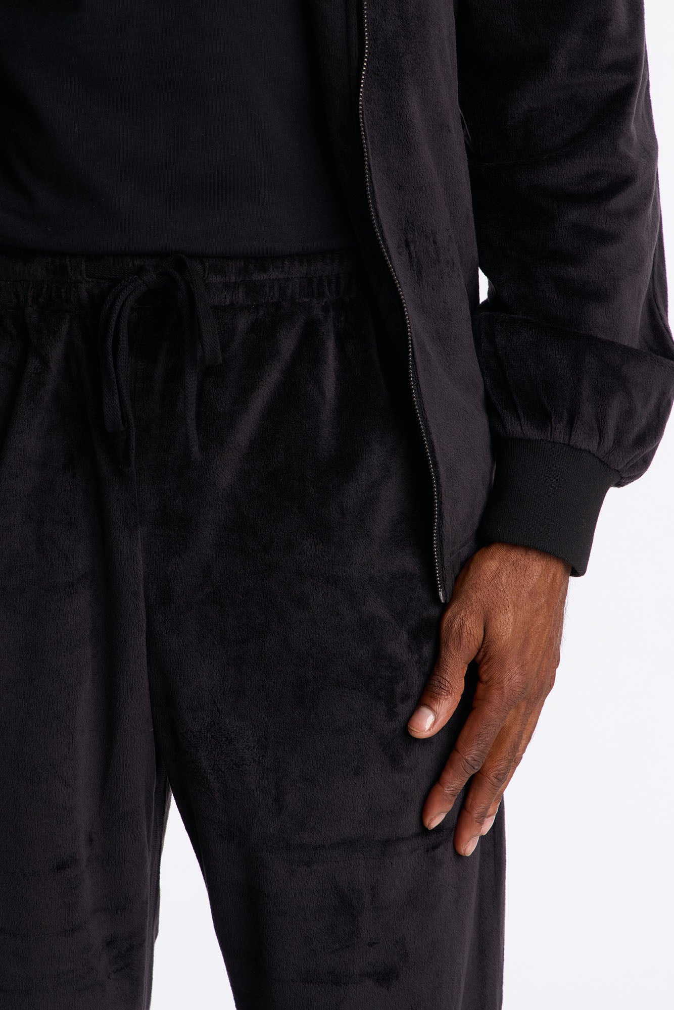 Straight Velour Pant - Black Fashion Nova