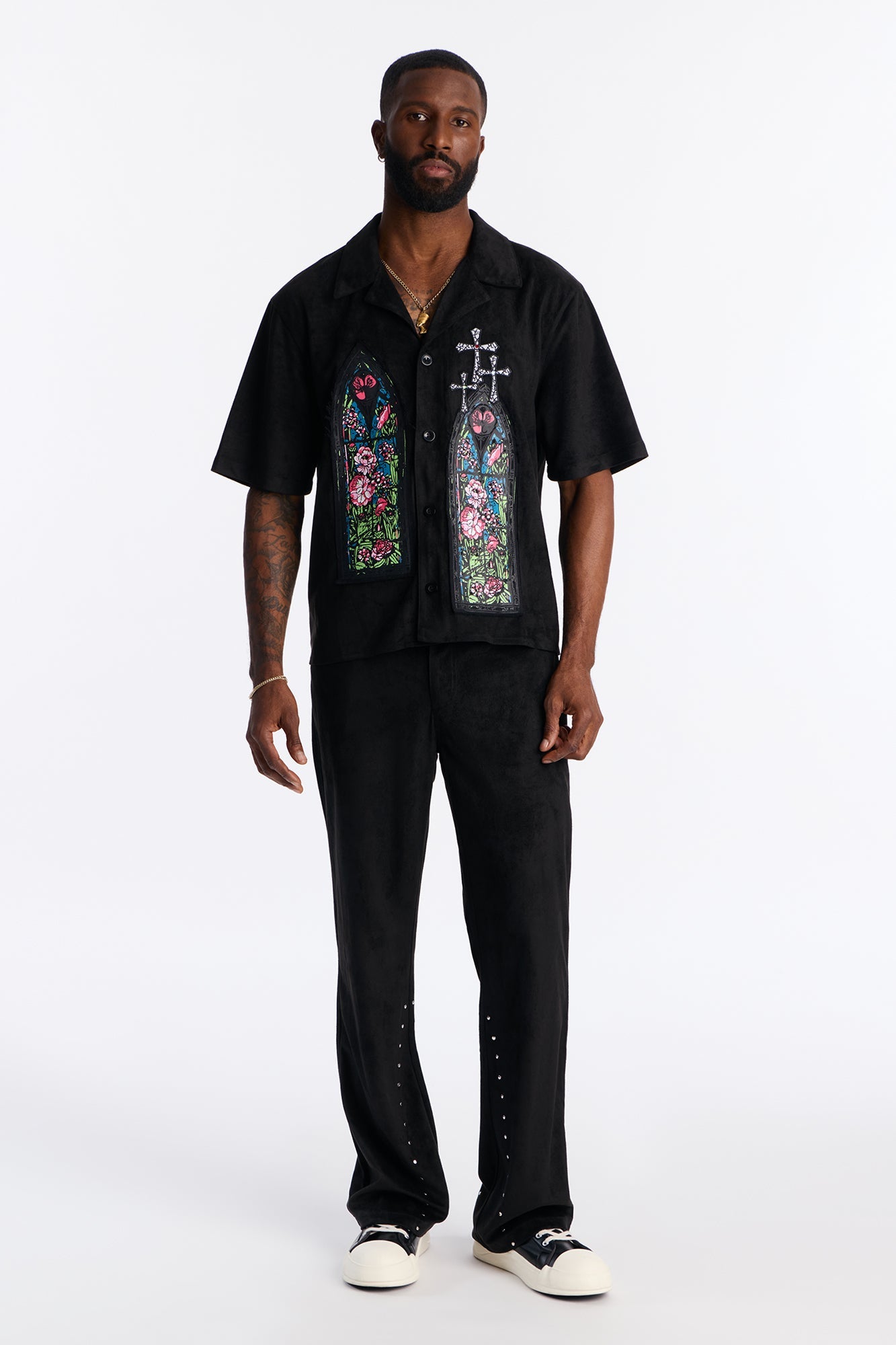 Stained Truth Cuban Button Up Shirt - Black Fashion Nova