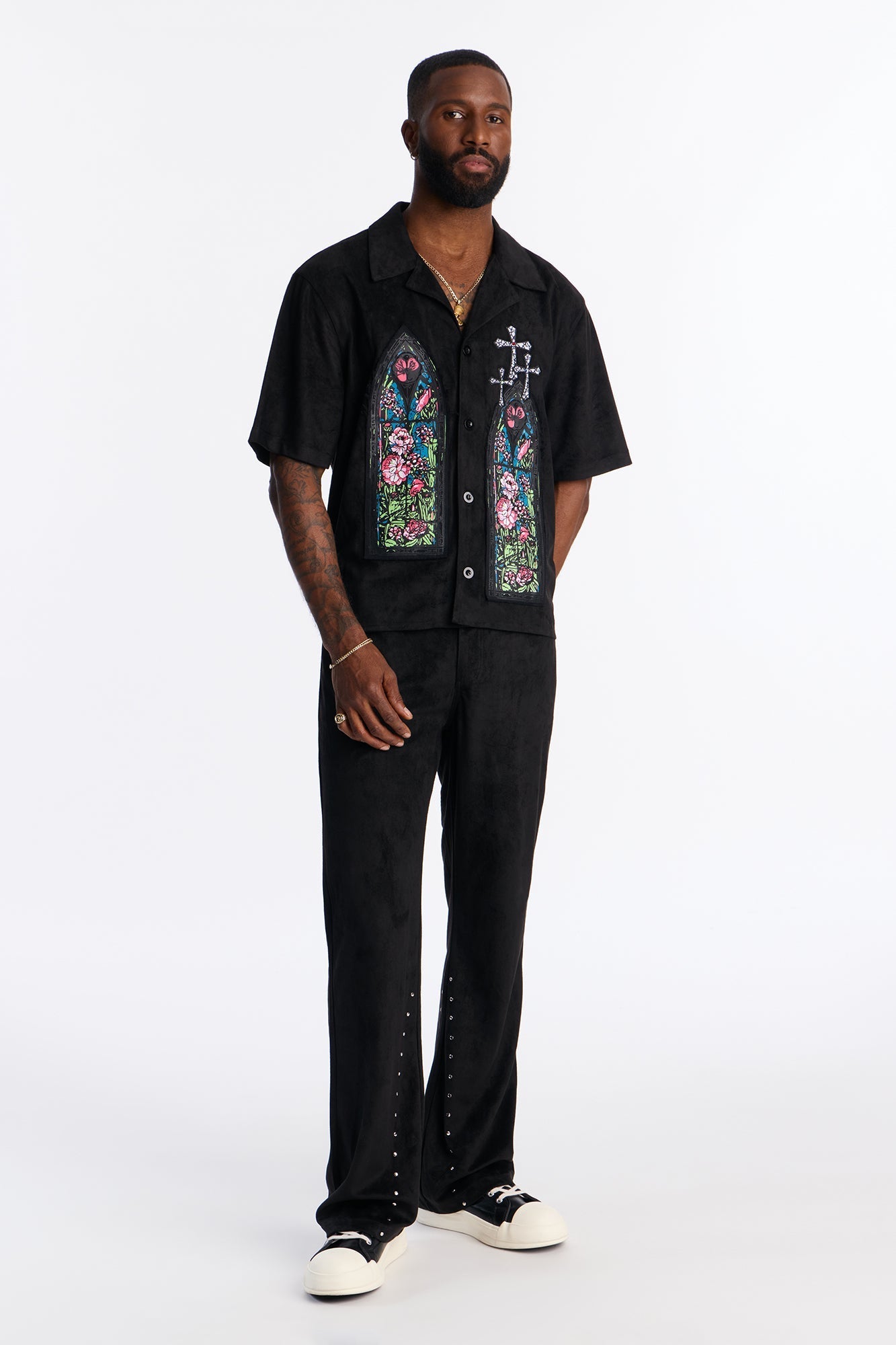 Slim Stained Truth Suede Pant - Black Fashion Nova