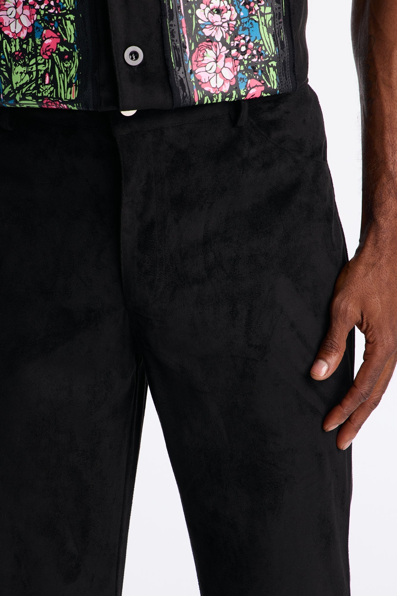 Slim Stained Truth Suede Pant - Black Fashion Nova