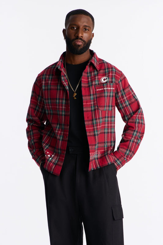Cropped Culture Plaid Button Up Shirt - Red Fashion Nova