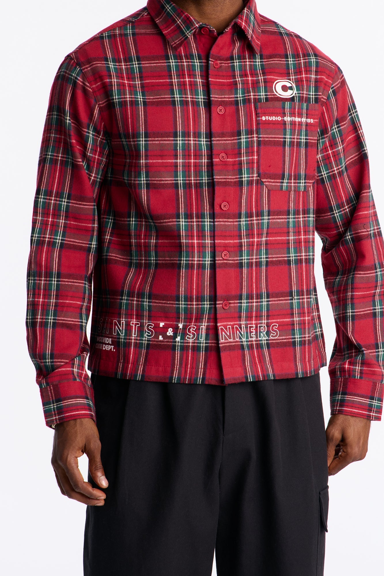 Cropped Culture Plaid Button Up Shirt - Red Fashion Nova