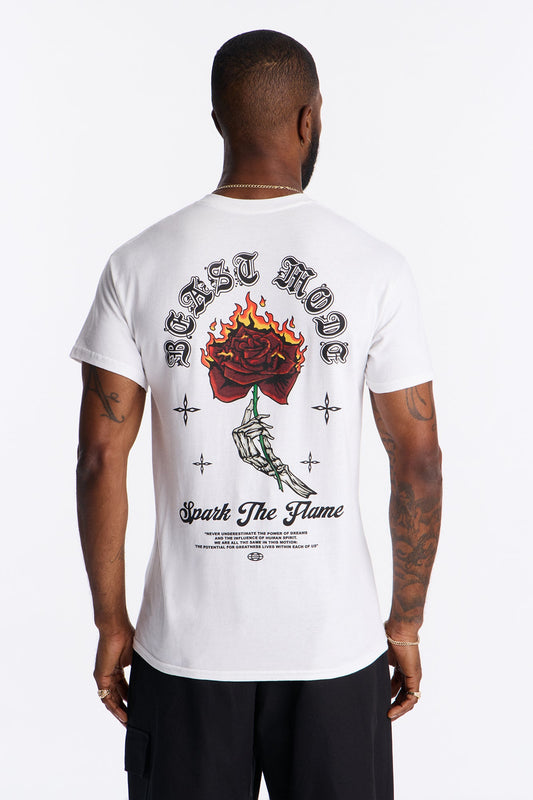 Spark The Flame Short Sleeve Tee - White Fashion Nova