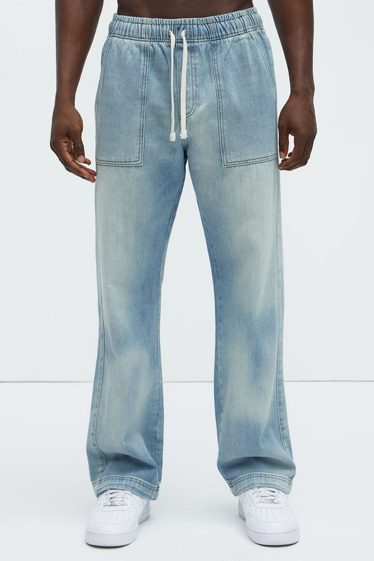 Tahir Relaxed Straight Jeans - Light Wash Fashion Nova