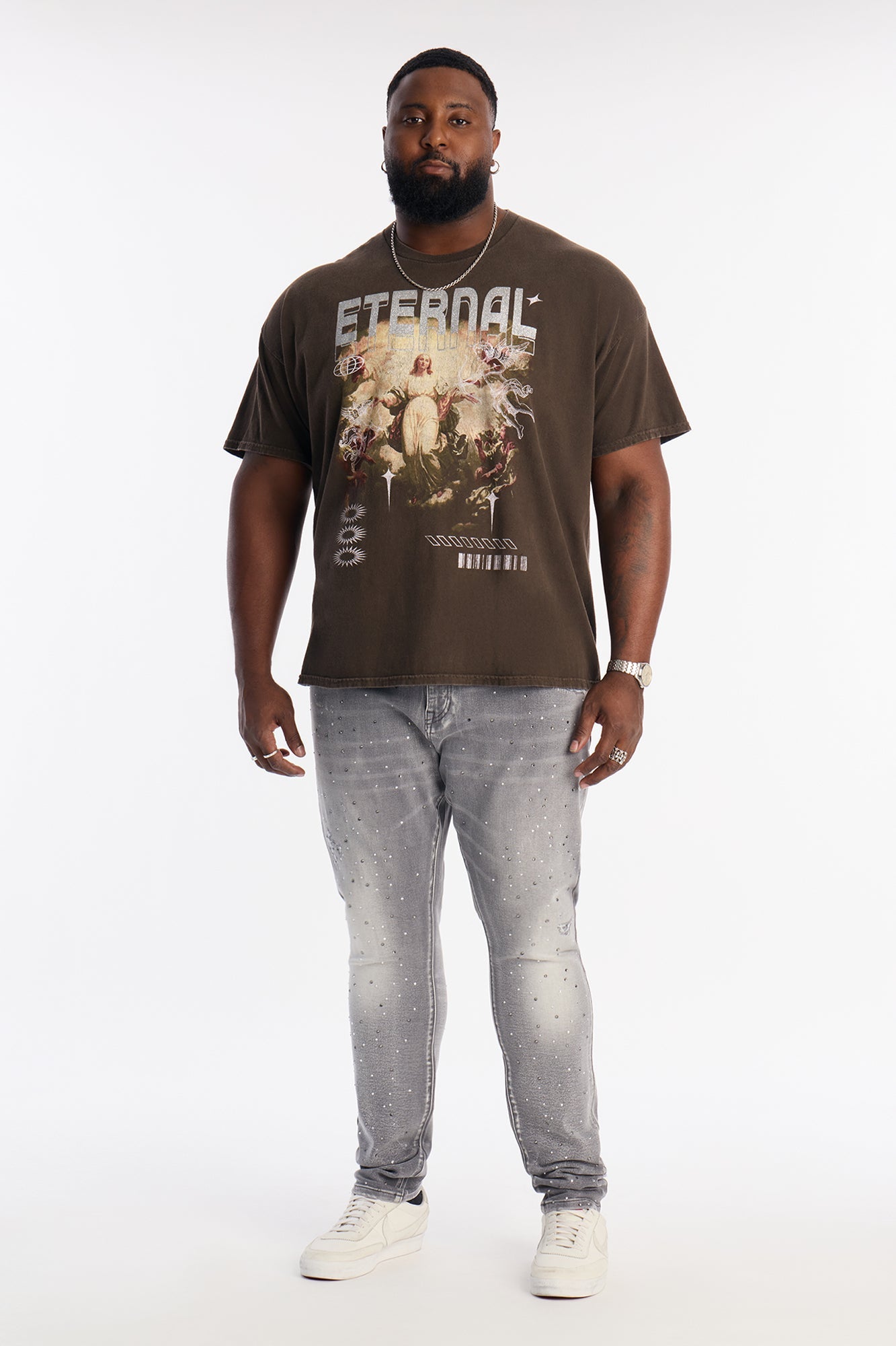 Stacked Skinny Froster Drip Jean - Grey Fashion Nova