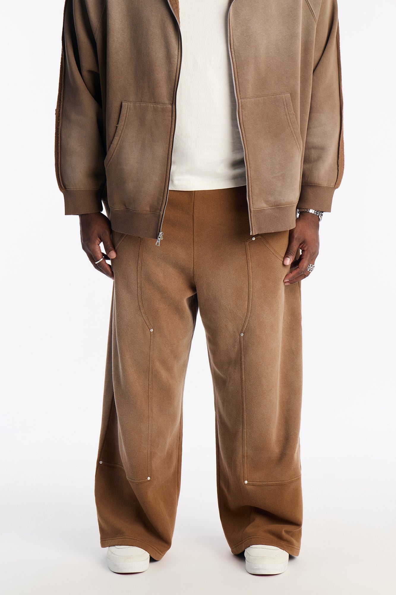 Wide Leg Carpenter Sweatpants - Brown Fashion Nova
