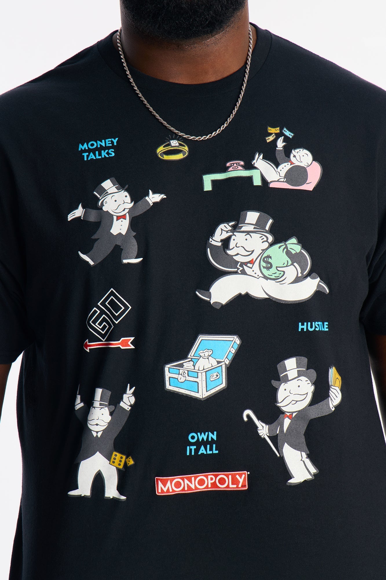 Monopoly Money Talks Short Sleeve Tee - Black Fashion Nova