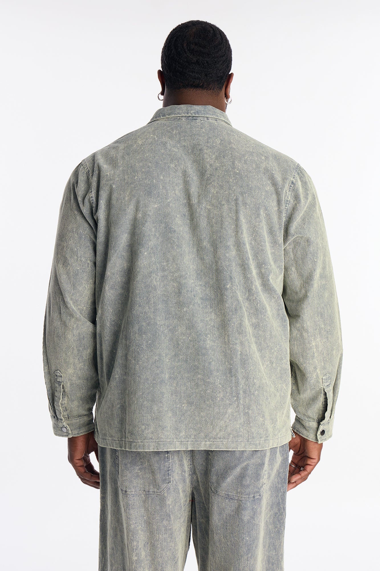 Chi Town Corduroy Button Up Shirt - Blue Wash Fashion Nova