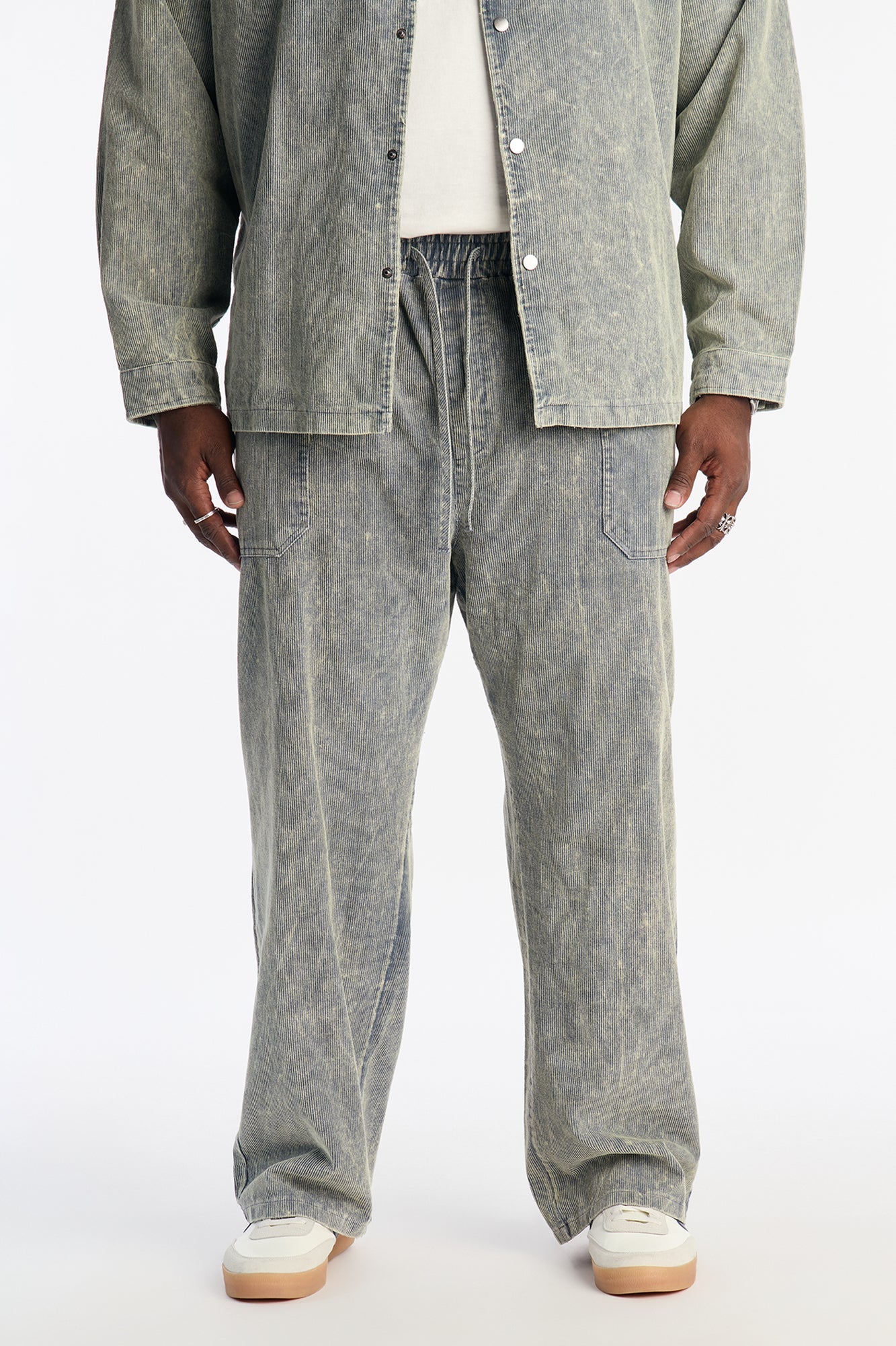 Straight Chi Town Corduroy Pant - Blue Wash Fashion Nova
