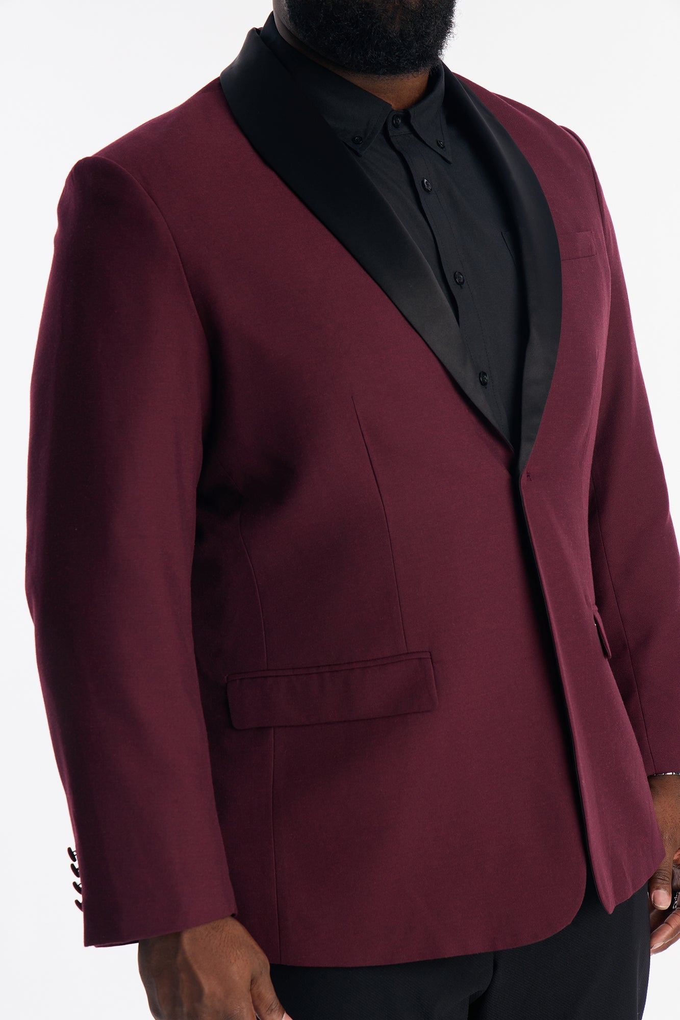 Belcourt Shawl Collar Blazer - Burgundy Fashion Nova