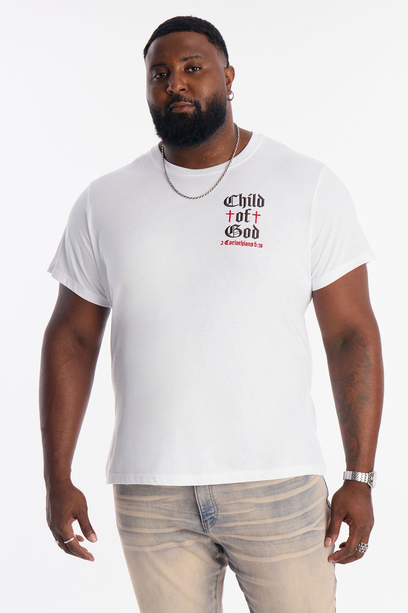 Child Of God Short Sleeve Tee - White Fashion Nova