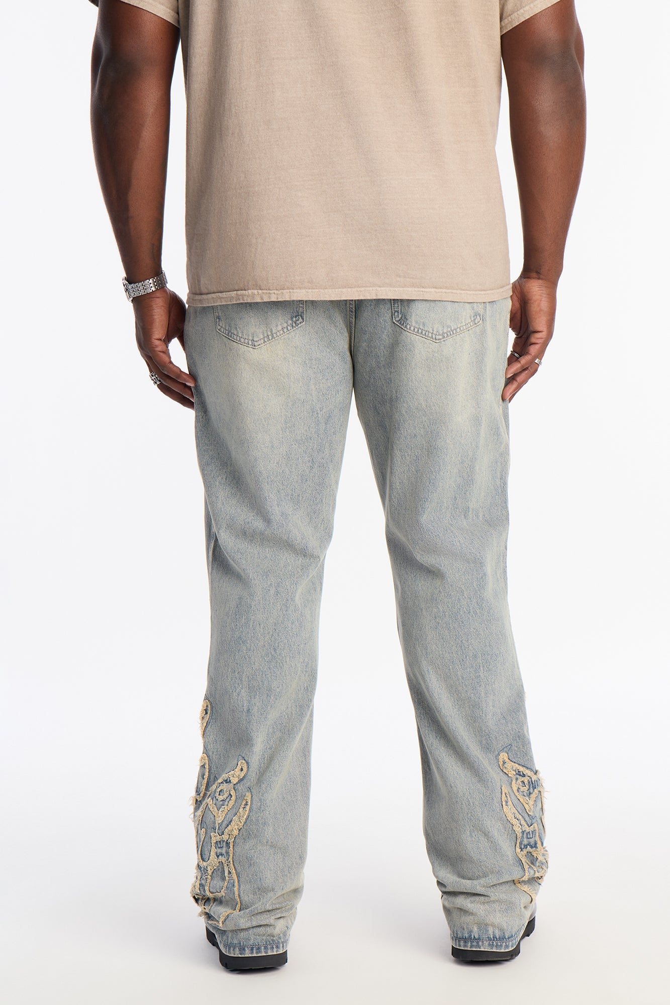 Stacked Slim Flare Heat Fray Jean - Light Wash Fashion Nova