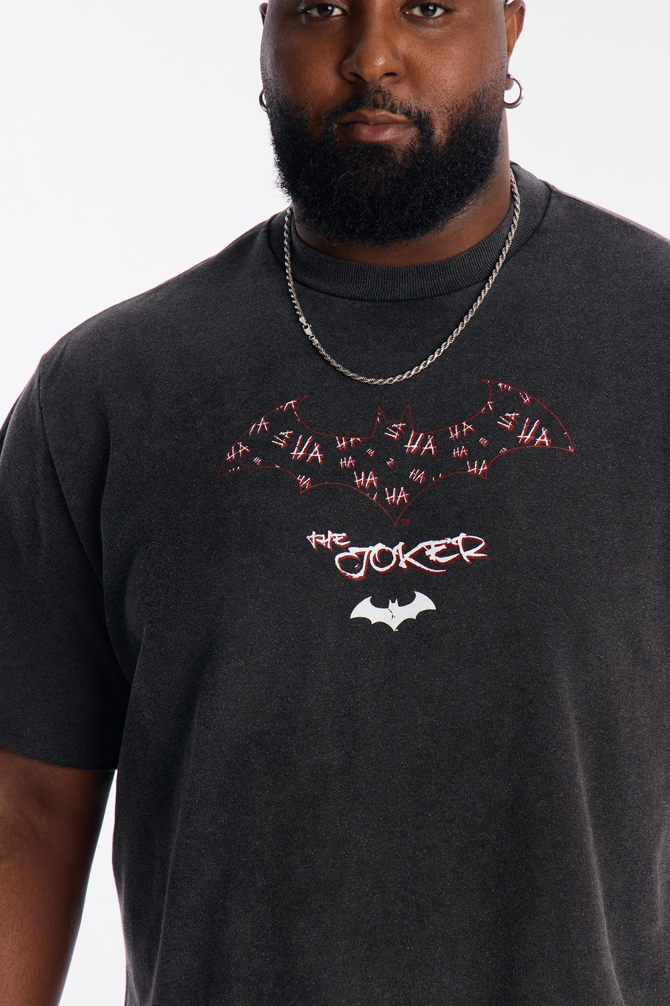 Oversized Joker Anarchy Short Sleeve Fleece Tee - Black Wash Fashion Nova