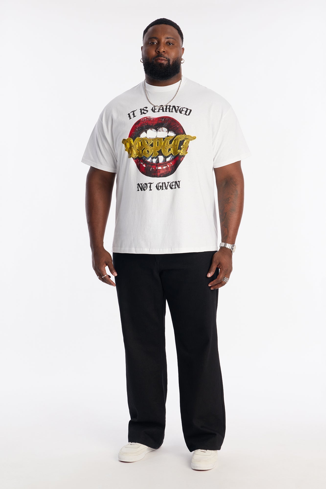 Respect Is Earned Short Sleeve Tee - White Fashion Nova