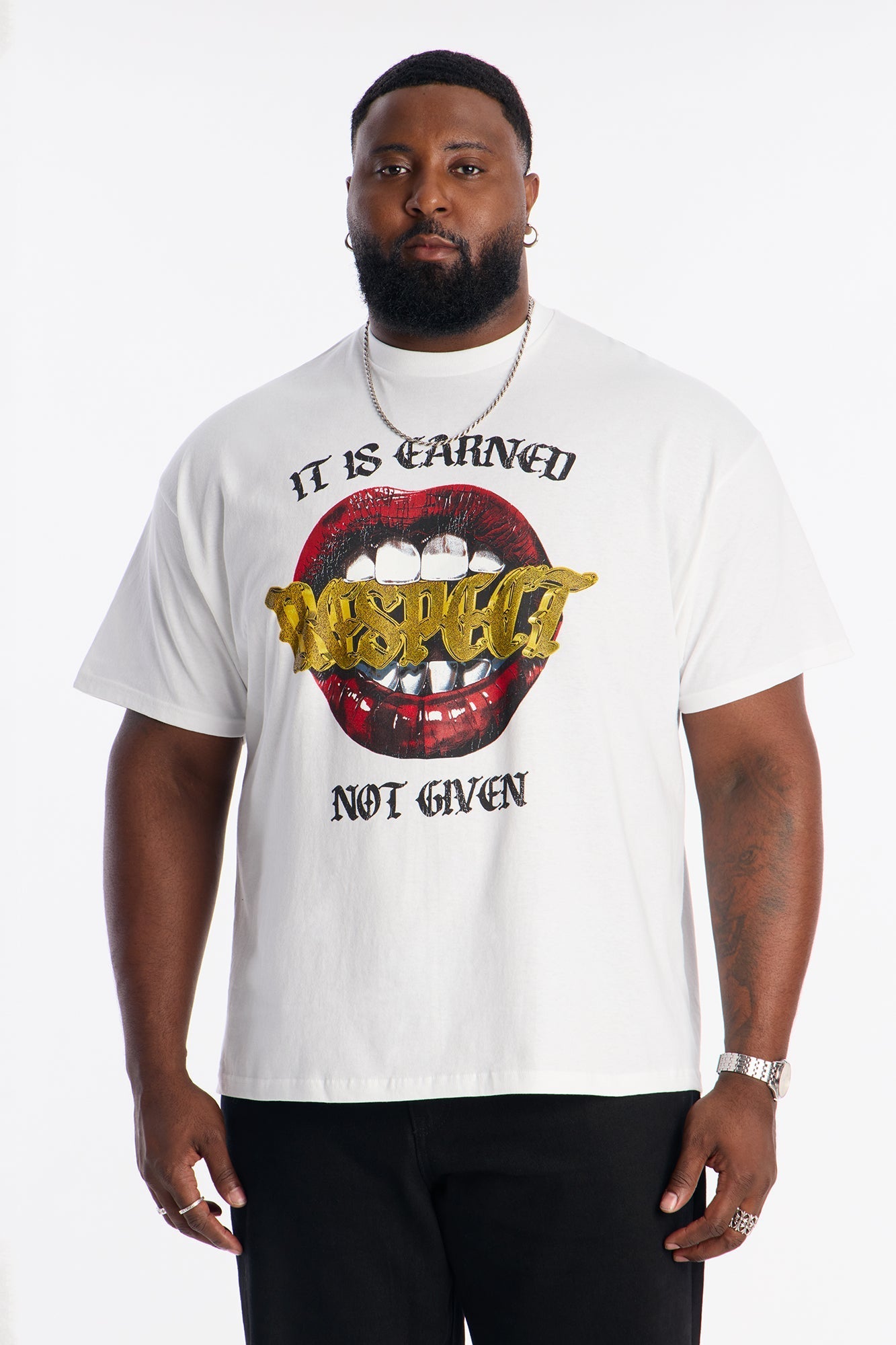 Respect Is Earned Short Sleeve Tee - White Fashion Nova