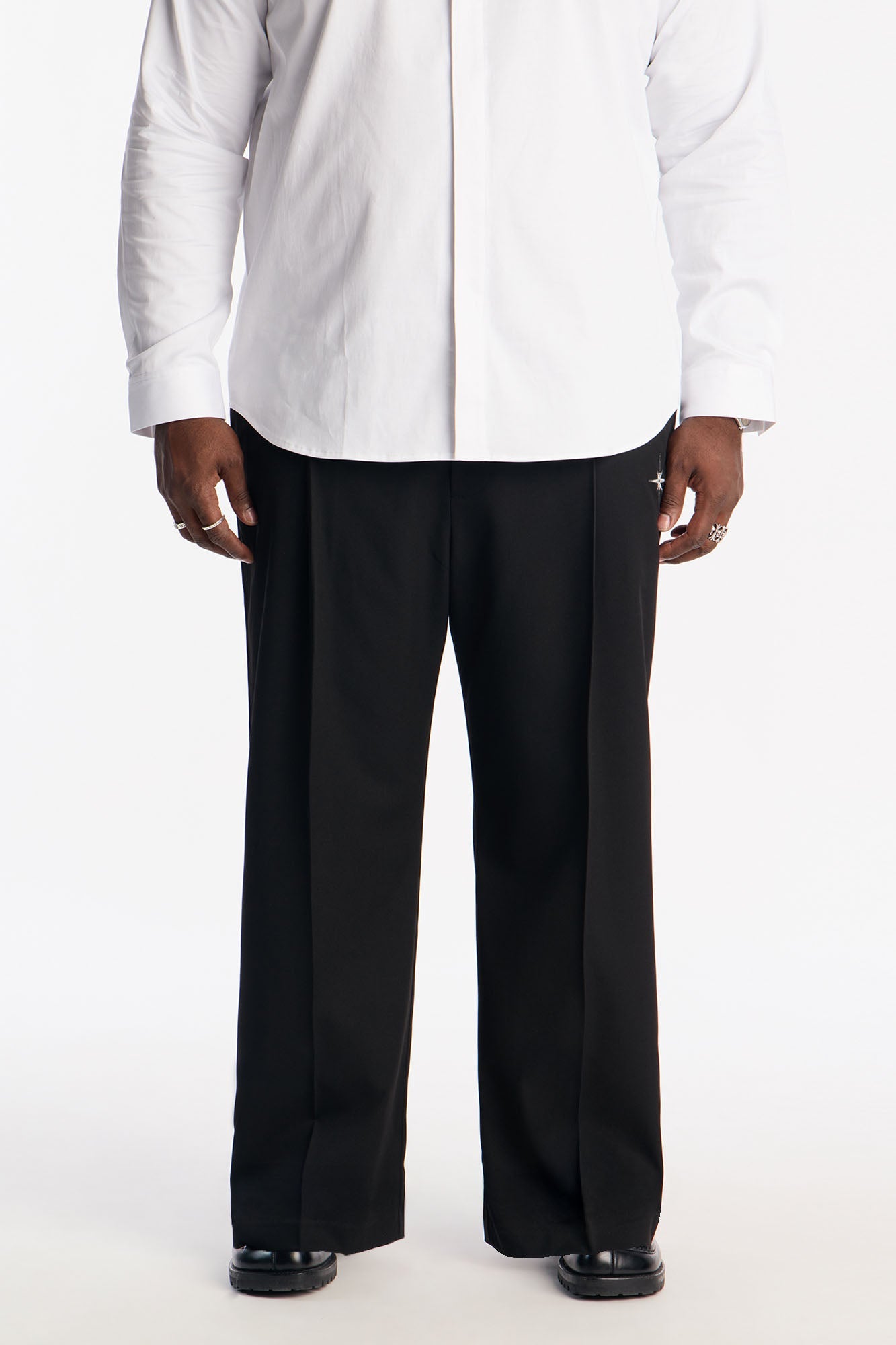 Straight Star Marker Trouser - Black Fashion Nova
