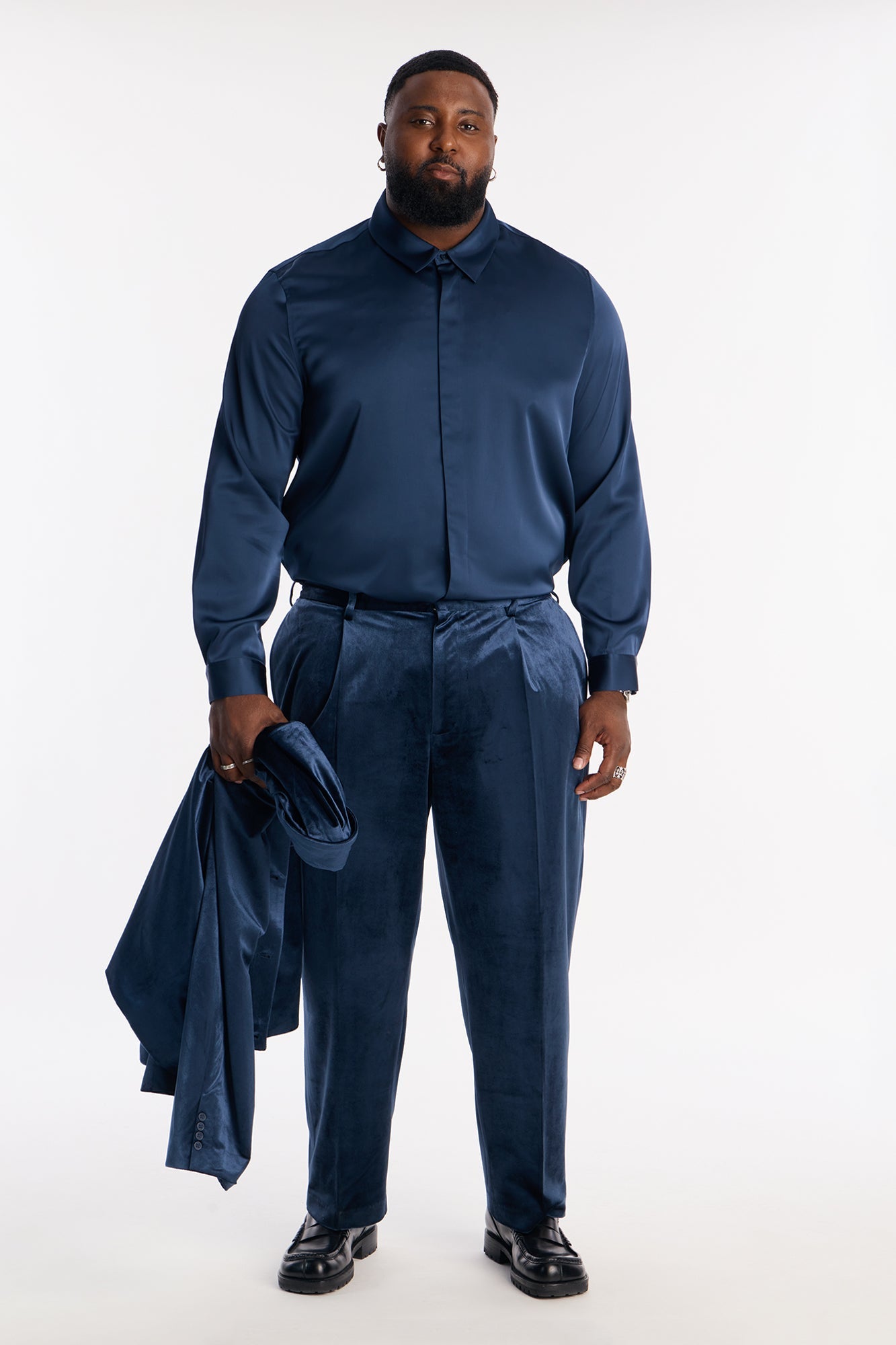 Luxe Easy Flow Button Up Shirt - Navy Fashion Nova
