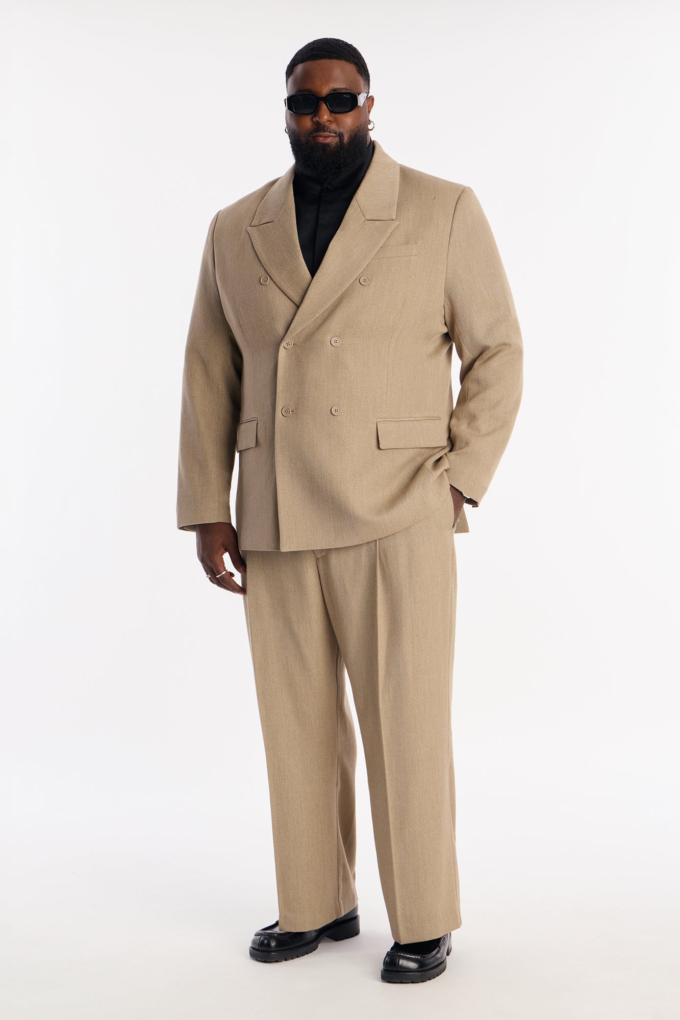 Relaxed Double Breasted Galaxy Blazer - Taupe Fashion Nova