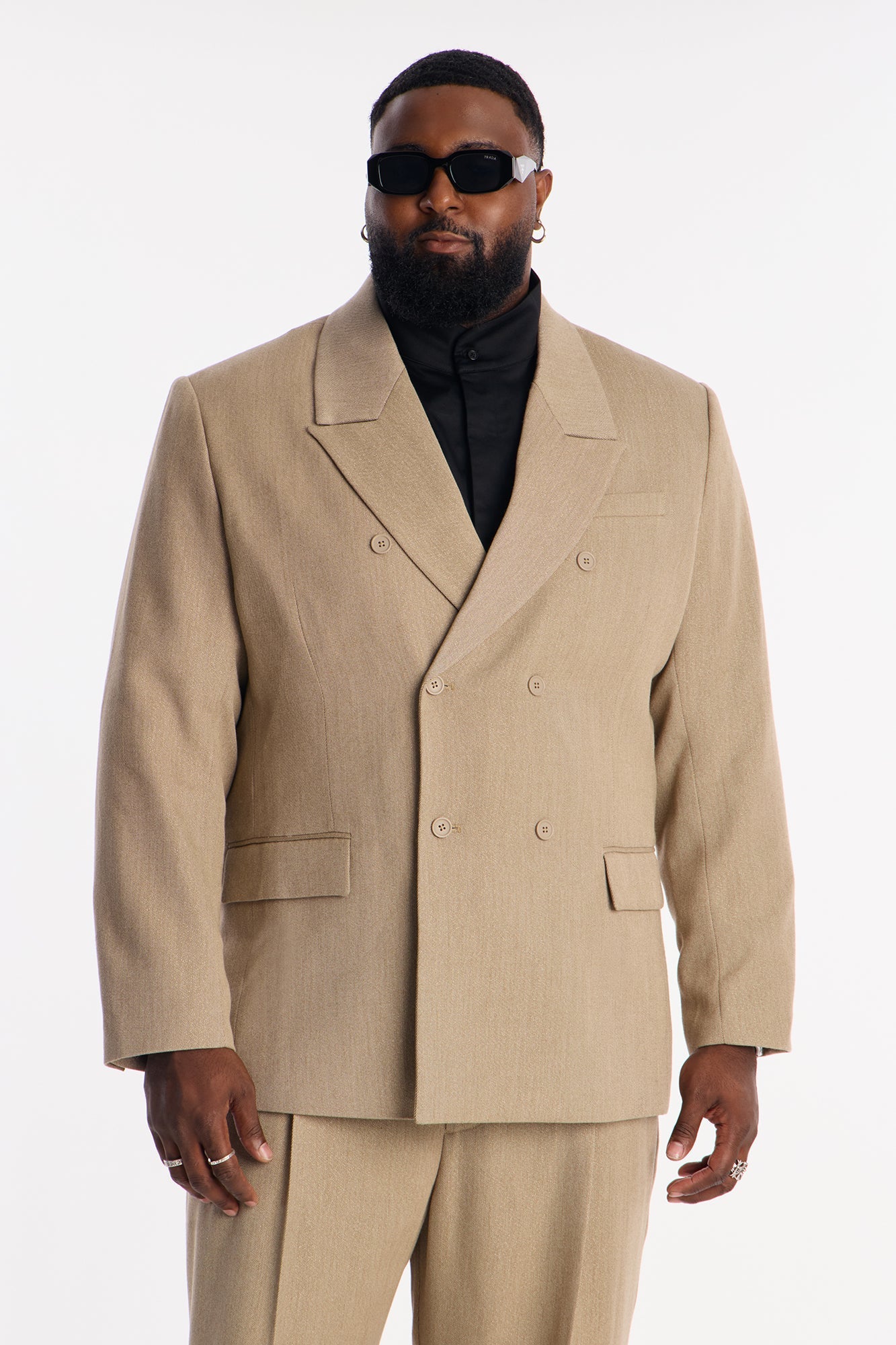 Relaxed Double Breasted Galaxy Blazer - Taupe Fashion Nova