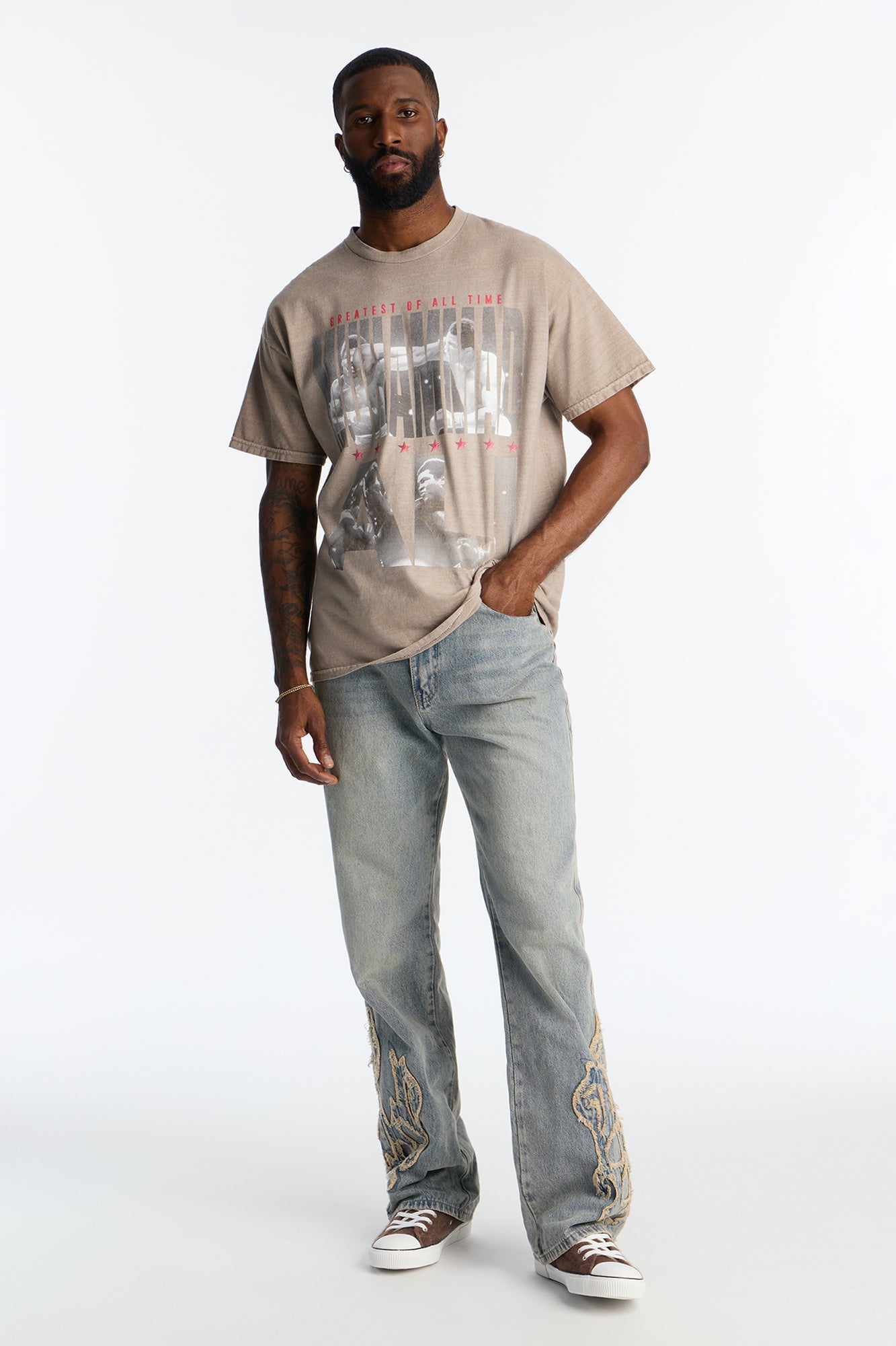 Stacked Slim Flare Heat Fray Jean - Light Wash Fashion Nova