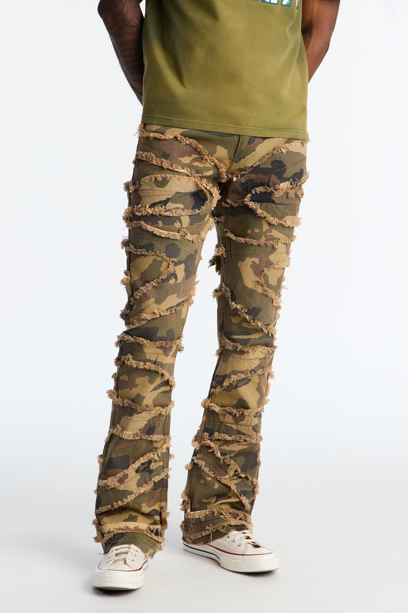 Stacked Skinny Flare In It Camo Pants - Camouflage Fashion Nova