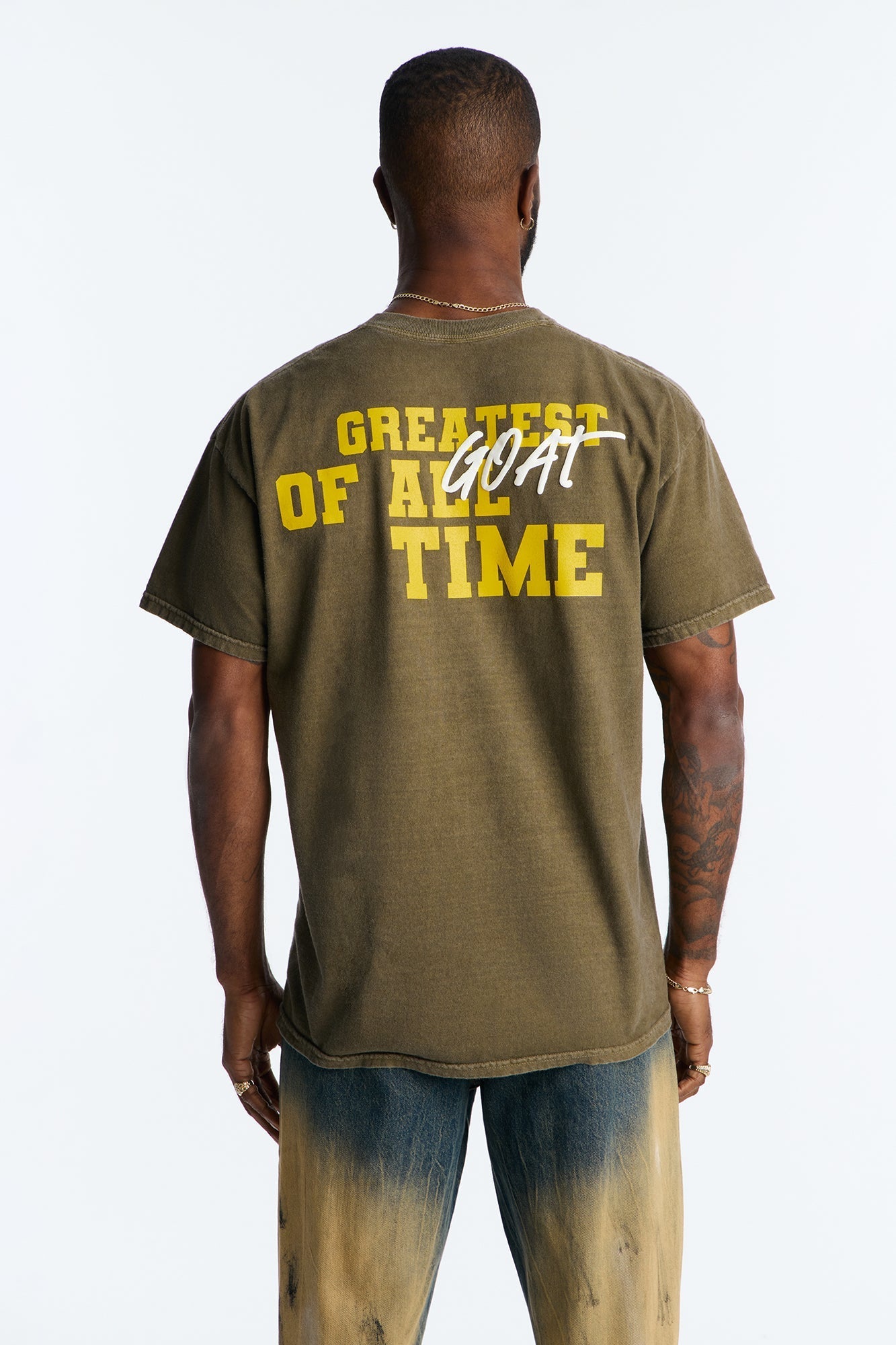 Oversized Muhammad Ali Greatest Of All Time Short Sleeve Tee - Olive Fashion Nova