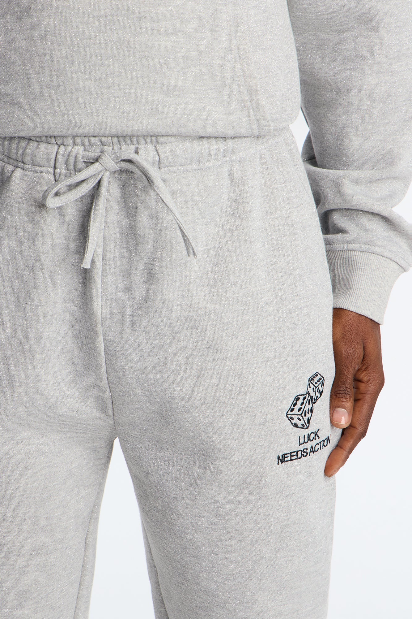 Chase Luck Embroidered Sweatpants - Heather Grey Fashion Nova