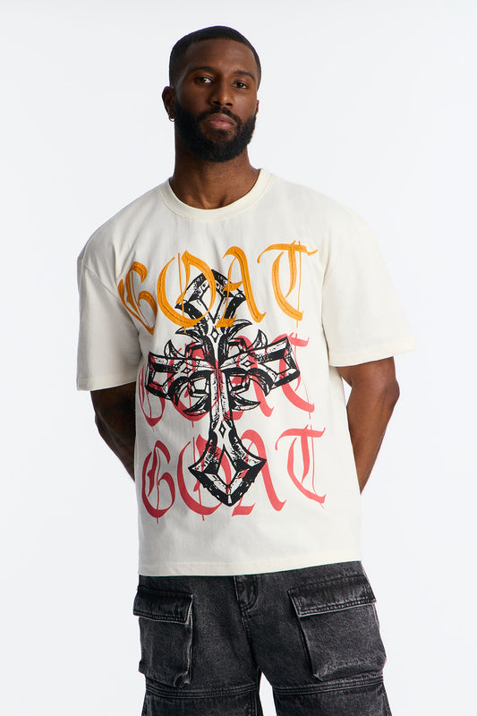 Don't Cross The GOAT Short Sleeve Tee - Off White Fashion Nova