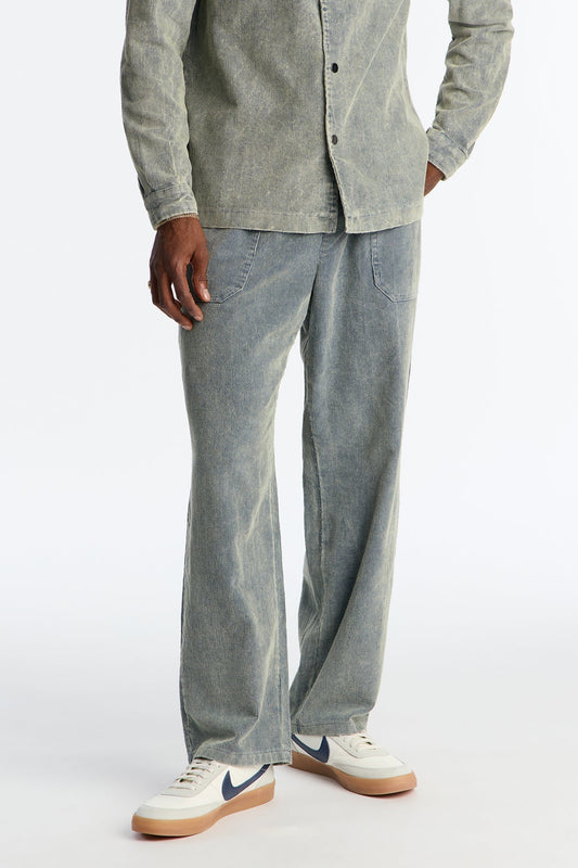 Straight Chi Town Corduroy Pant - Blue Wash Fashion Nova