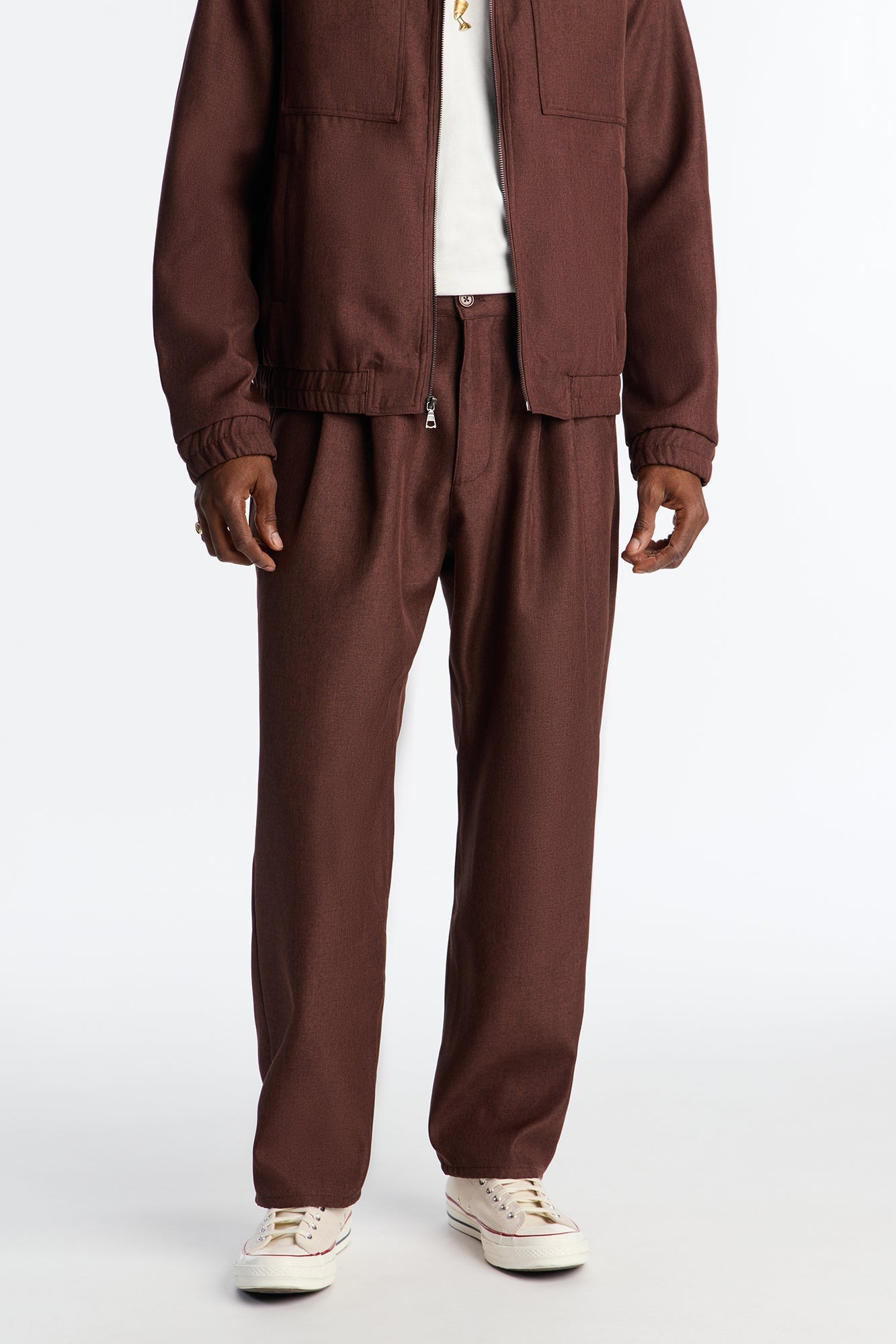 Straight Zip Tone Trouser - Brown Fashion Nova
