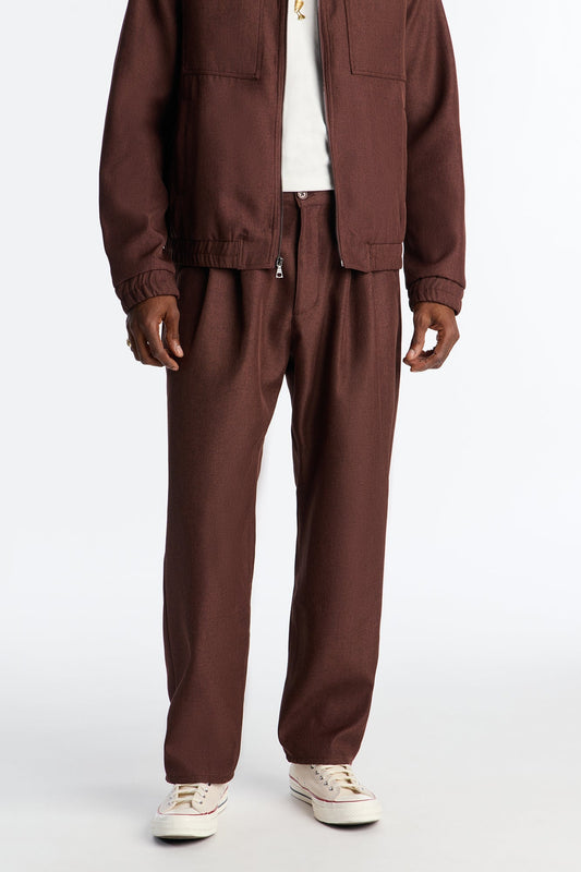 Straight Zip Tone Trouser - Brown Fashion Nova