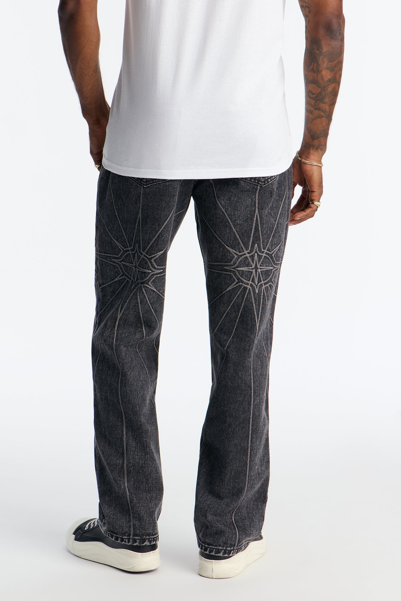 Straight Galaxy Star Jean - Black Fashion Nova