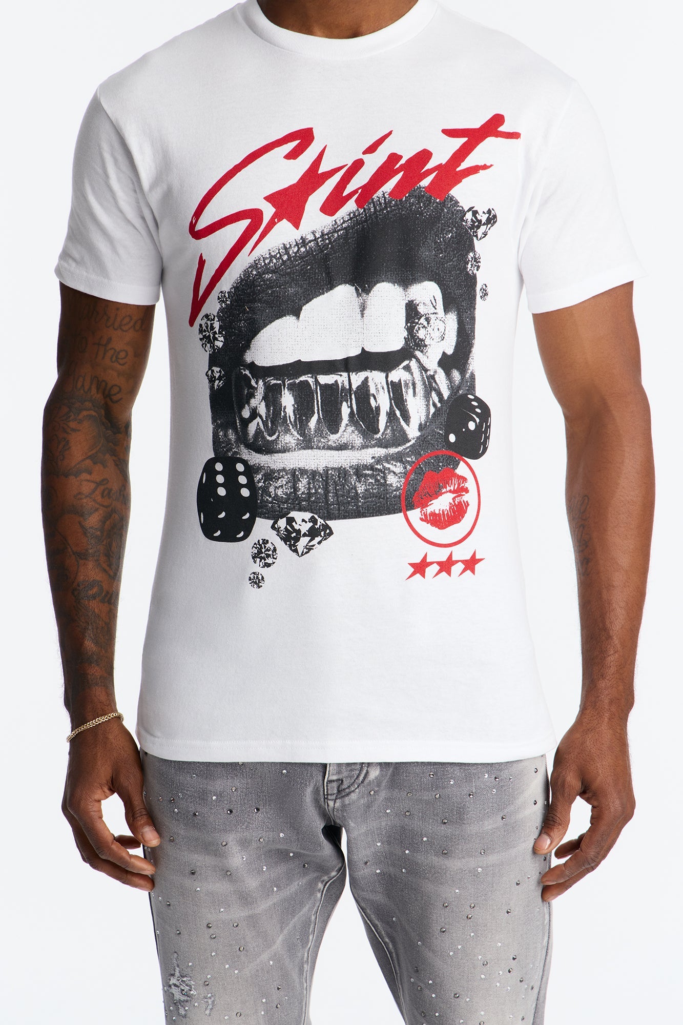 Saint Star Short Sleeve Tee - White Fashion Nova