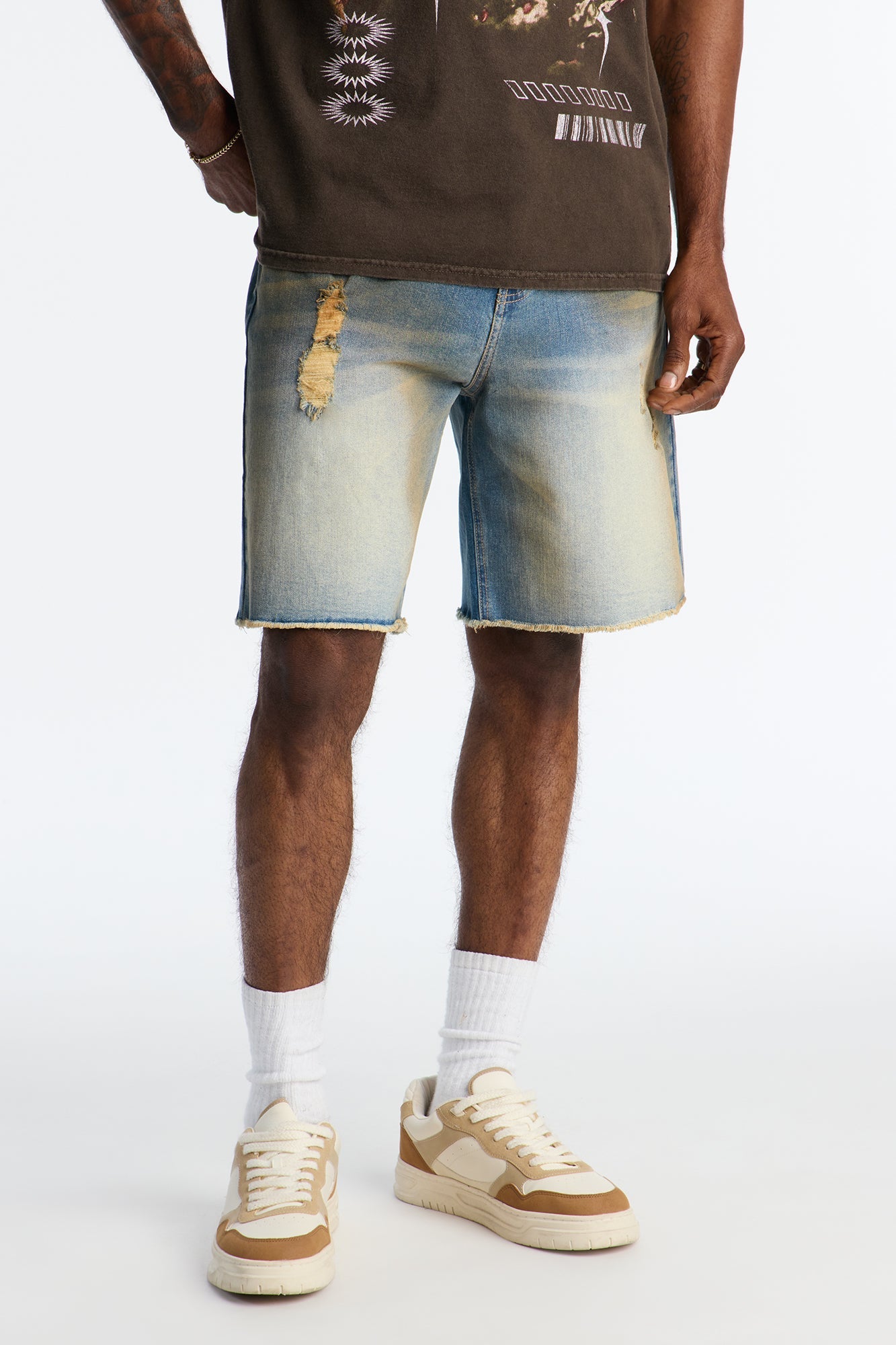 Lounge Relaxed Denim Shorts - Vintage Wash Fashion Nova