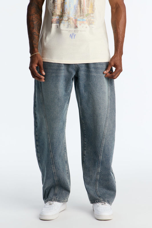 Barrel Dark Night Jean - Dark Wash Fashion Nova
