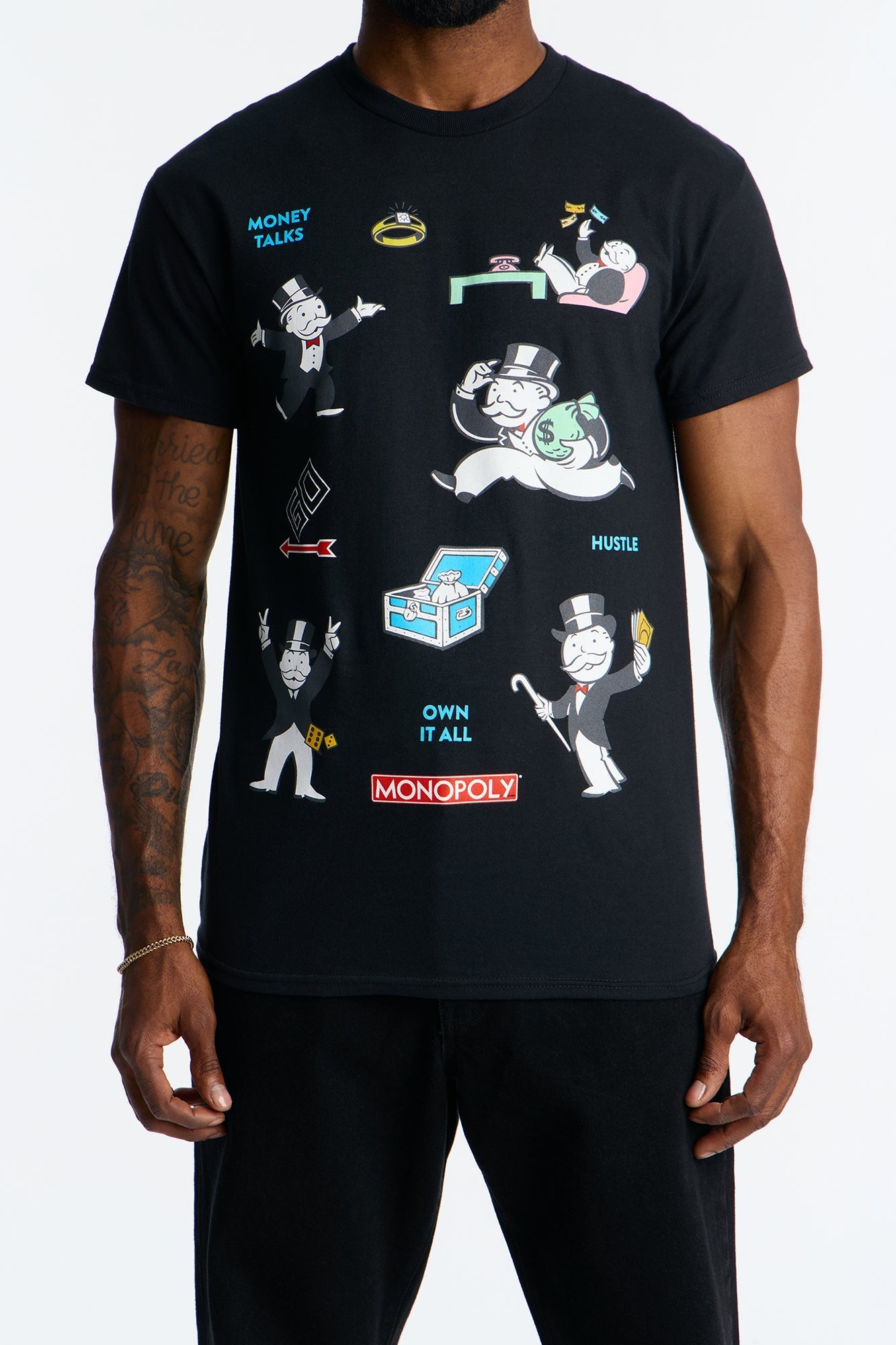 Monopoly Money Talks Short Sleeve Tee - Black Fashion Nova