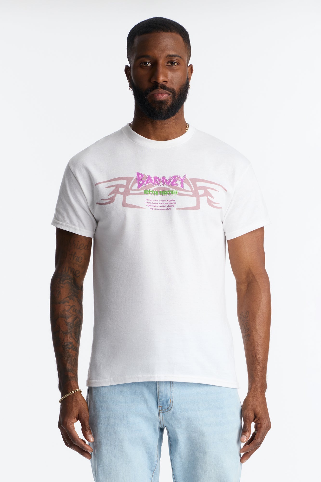 Barney And Friends Short Sleeve Tee - White Fashion Nova