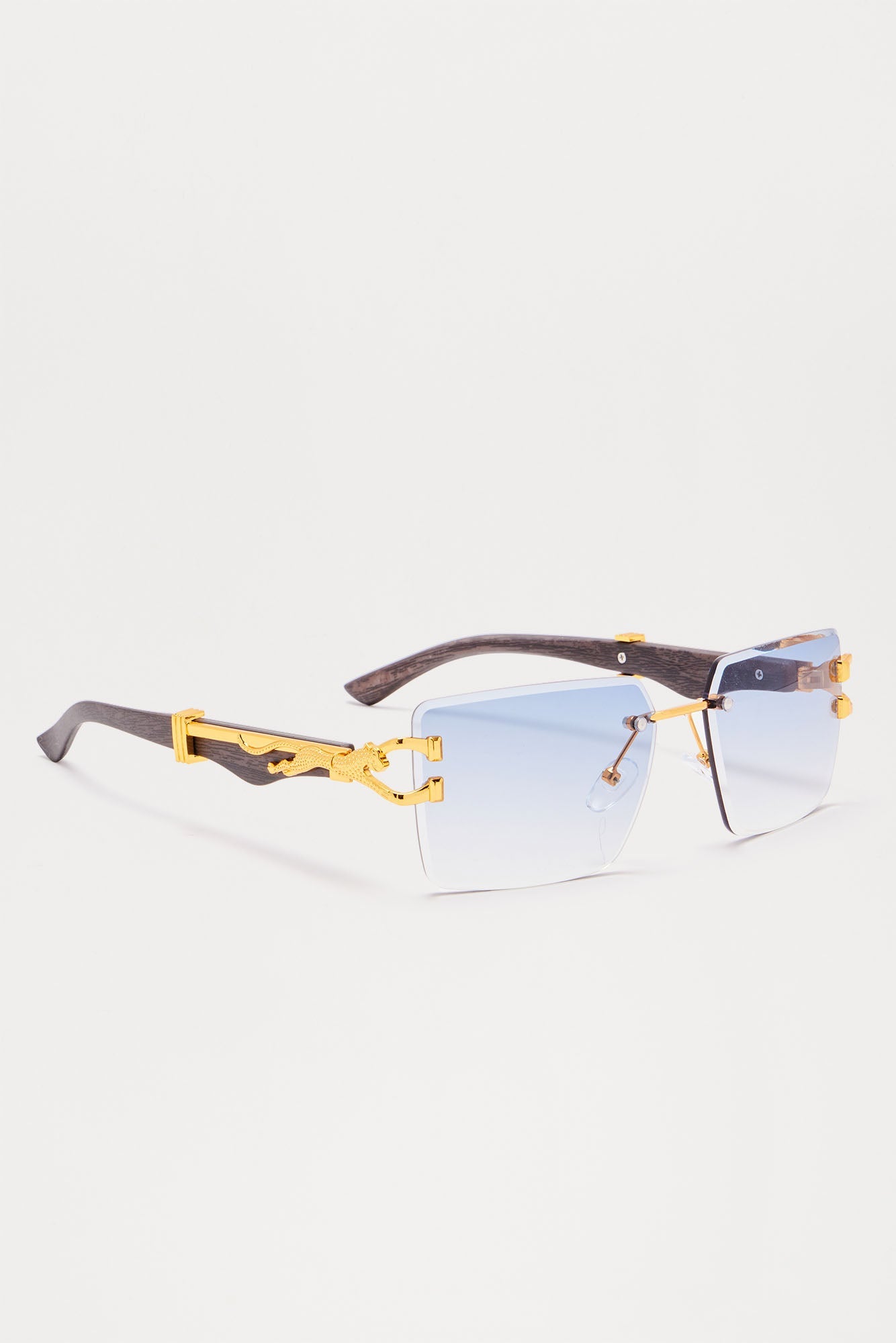 Spectrum Shade Sunglasses - Gold/Blue Fashion Nova