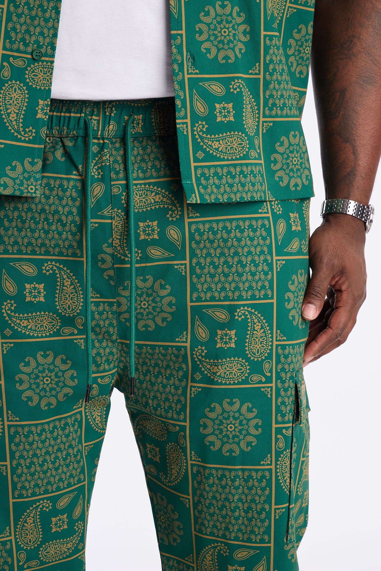 Slim Clinton Hill Mosaic Twill Cargo Pant - Green Fashion Nova