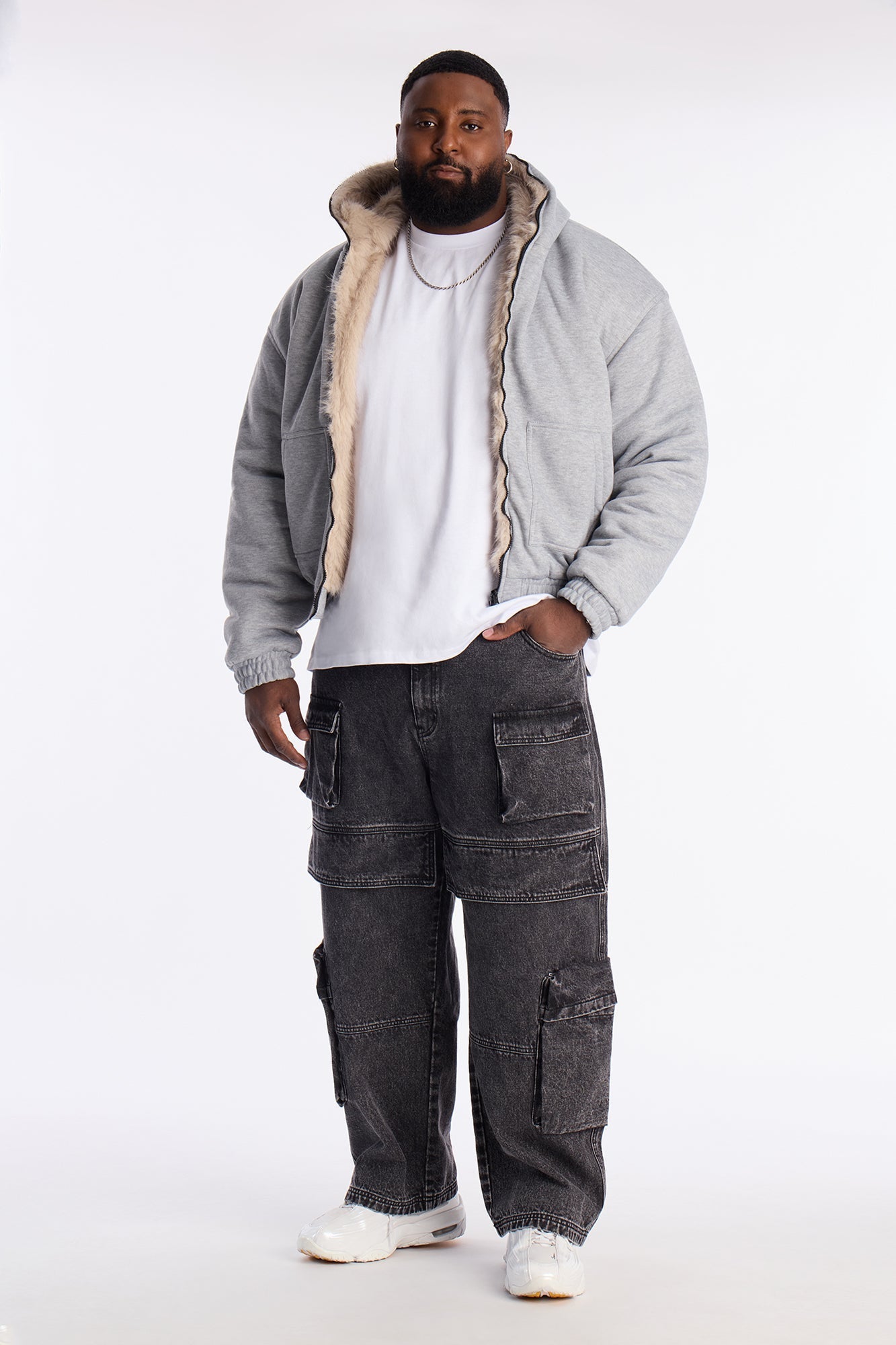 Baggy Pass It Over Cargo Jean - Black Wash Fashion Nova